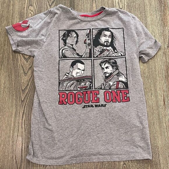 Star Wars Mens Official Rogue One Rebel Character Graphic Tee Crew Neck Gray M - Picture 1 of 6